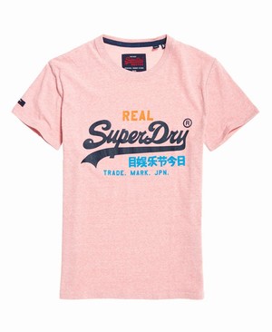 Superdry Vintage Logo Tri-Colour Férfi Pólók Rózsaszín | OXZTY0429